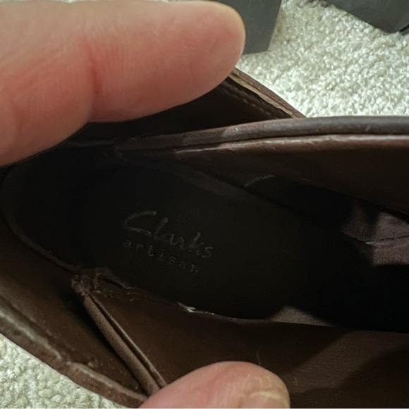 Clarks Malvet Helen 3” Heeled Leather Pull On Booties Boots Sz 8 Brown 60731120, - Picture 10 of 16